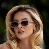 WMP Eyewear Womens Polarized Rectangular Sunglasses, Narrow Acetate Frame, 5-Barrel Hinges, Hand-Polished Finish - 3 of 4