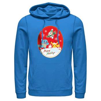 Men's Pokemon Christmas Happy Holidays Patch Sweatshirt - Royal Blue ...