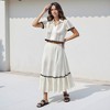 Knit & Lounge Women’s Cropped Collared Short Sleeve Knit Top and High Waist Midi Skirt Set - 2 of 4