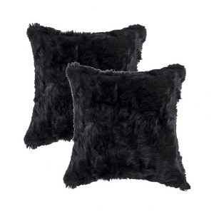 HomeRoots Set of Two 18" Black Throw Pillows - 1 of 4