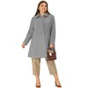 Agnes Orinda Women's Plus Size Notched Lapel Single Breasted Back Split Winter Long Pea Coats - 3 of 4