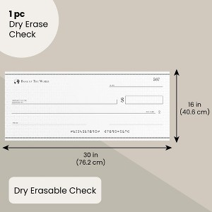 Sustainable Greetings Reusable Big Check for Presentation, Large Oversized Dry Erase Plaque for Endowment, Donations, Gag Gifts, 30" x 16" - 1 of 4