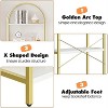 Jojoka 5-Tier Arched Bookshelf, Tall Wood Bookcase with Metal Frame, Modern Storage Rack for Living Room, Bedroom, or Home Office，Gold+White - 4 of 4