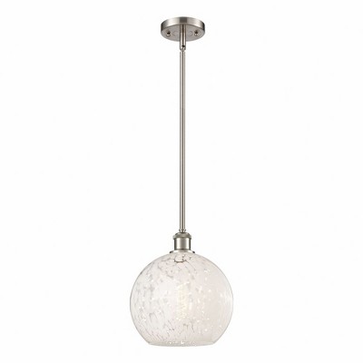 White Mouchette - 1 Light Stem Hung Mini Pendant In Modern Style-11.75 Inches Tall and 10 Inches Wide