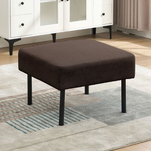 Sapphtopaz Modern Ottoman with Square Upholstered Small Vanity Stool Footstool with Metal Legs Versatile Foot Rest for Living Room, Entryway - 1 of 4