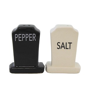 Transpac 2.75 In Spooky Salt And Pepper Set Halloween Gravestones Salt And Pepper Shakers - 1 of 3