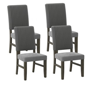 Tangkula Dining Chair Set of 4 Mid-Century Modern Velvet Fabric Upholstered Chairs - 1 of 4