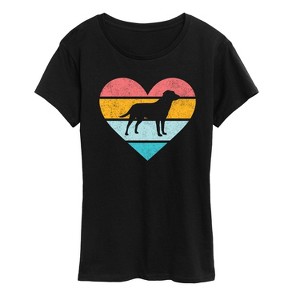 Women's - Instant Message - Retro Heart Dog Short Sleeve Graphic T-Shirt - 1 of 4