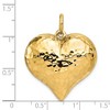 Black Bow Jewelry 14k Yellow Gold Hollow Hammered Puffed Heart Pendant, 28mm - 3 of 4