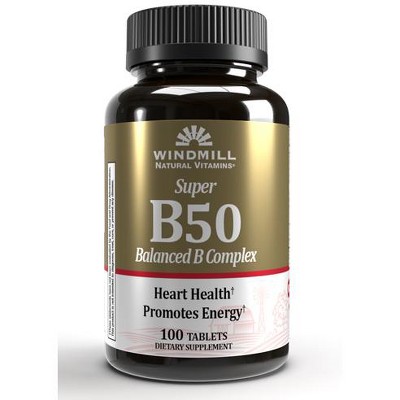 Windmill Super B-50 Balanced Complex Tablets - 100 Ct