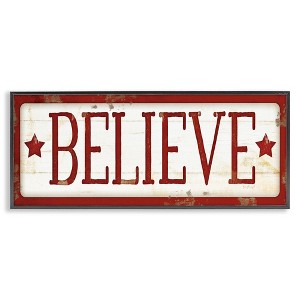 Stupell Industries Believe Red Christmas Phrase, 30" x 13" - 1 of 4