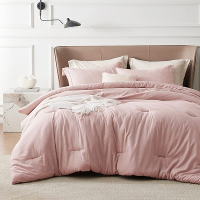 Bedsure | 2/3 Pcs Comforter Set Solid Cationic Dyeing Soft & Cozy Bedding Set