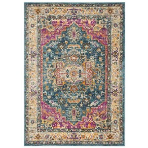 Madison MAD202 Power Loomed Area Rug - Two Piece - Blue/Multi - 5'-0" x 7'-0" and 2'-6" x 4' - Safavieh - 1 of 4