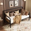 Daybed with Trundle, Twin Daybed with Pop Up Trundle Set, Metal Twin Bed Frame with Steel Slat Support, Sofa BedFrame - 2 of 4