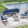 ALAULM 7 Pieces Metal Patio Furniture Set Modern Metal Outdoor Conversation Sets, Patio Sectional Sofa - 2 of 4