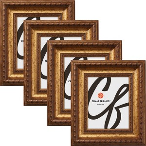 Craig Frames Arquadia Aged Gold Single Image Picture Frame, Set of 4 - 1 of 4