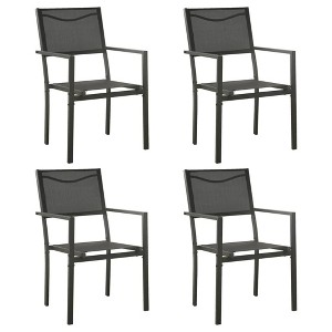 vidaXL Patio Chairs 4 pcs Textilene and Steel Black and Anthracite - 1 of 4