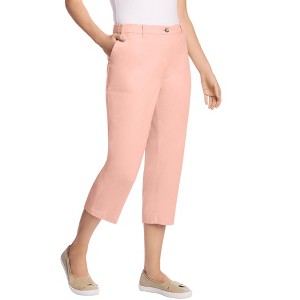 Woman Within Plus Size Petite Adjustable Waist Chino Capri - 1 of 4