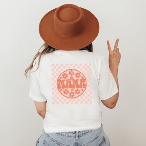 Simply Sage Market Checkered Mama Flowers Front and Back Print Short Sleeve Tee - 1 of 4