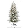 5.5ft. Flocked Spruce Artificial Christmas Tree with 200 Lights and 560 Bendable Branches – Snowy X-Mas Tree for Winter Charm - 2 of 4