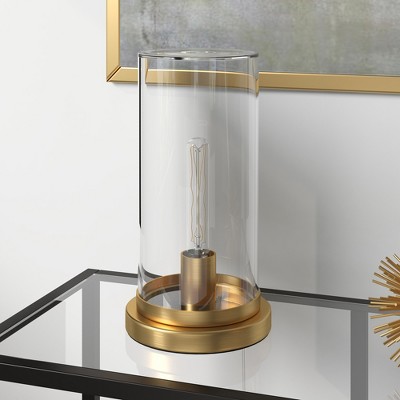 Hudson and Canal 13" Tall Uplight Mini Lamp with Glass Shade