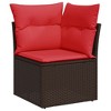 vidaXL 7 Piece Garden Sofa Set with Cushions Brown Poly Rattan - Brown without storage - 4 of 4