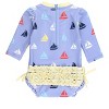 RuffleButts Baby/Toddler Girls UPF50+ Long Sleeve One Piece Rash Guard - 2 of 4