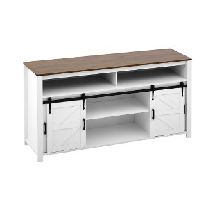 Lyngins Sideboard Buffet Cabinets with Sliding Barn Door,Mesh Panels,Coffee Bar Cabinets with Open Storage,Credenzas for Kitchen,Entryway - 1 of 4