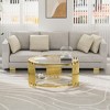 Dolonm Round Glass Coffee Table for Living Room - 35.43" Modern Center Table with Gold Legs & Tempered Glass Top, Stainless Steel Base - 2 of 4