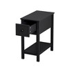 Angel Sar Narrow Accent Table with Drawer and Shelf, Space-Saving End Table/Nightstand, Dark Brown Veneer Finish for Living Room or Bedroom - 2 of 4