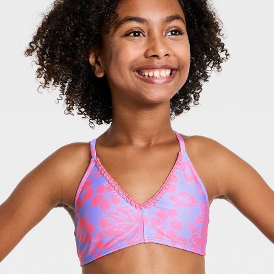 Art Class Girls' 2pc Hawaiian Bloom Bikini Set - art class™ Blue/Pink M — фото 3
