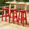 WestinTrends Malibu 29" All Weather Hdpe Outdoor Patio Square Backless Bar Stool (Set of 3) - 2 of 4