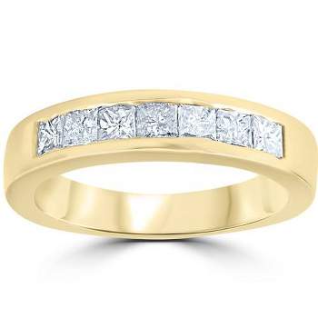 Pompeii3 1ct Princess Cut Diamond Wedding Anniversary Ring 14k Yellow Gold