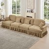 4 Seat Chenille Modular Sectional Sofa,Modular Couch for Living Room,Modular Sofa with Flared Arms and Removable Skirt,Spindle Legs-Coolbibila - 3 of 4