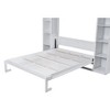 PAGED Modern Wooden Murphy Bed, Queen Size Bed Frame with 10 Shelves and LED Light, Platform Bed for Small Room, Space-Saving - 4 of 4