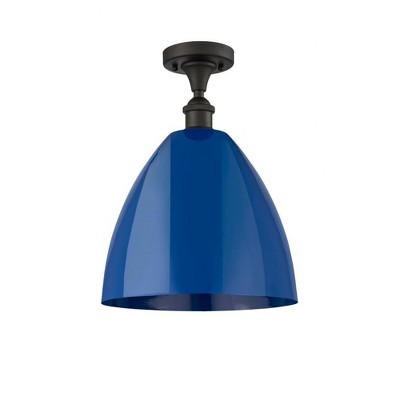 Plymouth Dome - 1 Light Semi-Flush Mount In Industrial Style-14.75 Inches Tall and 12 Inches Wide