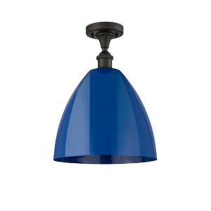 Plymouth Dome - 1 Light Semi-Flush Mount In Industrial Style-14.75 Inches Tall and 12 Inches Wide - 1 of 1