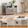 FURNIinspire Pet Crates and Houses Modern Hidden Cat Litter Box Cabinet Enclosure Furniture with Storable Top for Home, Gray, 31.5"*19.8"*19.7" - 2 of 4