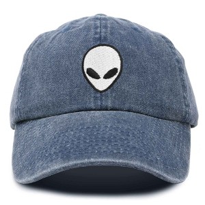 Dalix Alien Embroidered UFO Dad Hat Cotton Baseball Cap Adjustable Mens - 1 of 4