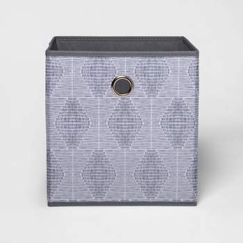 11" Fabric Cube Storage Bin Gray Pattern - Room Essentials™