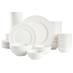 Gibson Home Gracious Dining Gourmet Expressions 40-Piece Embossed Porcelain Dinnerware Set - 1 of 4