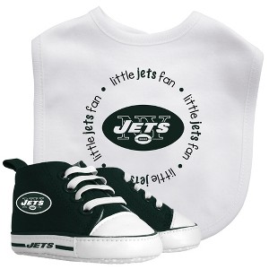 Baby Fanatic 2 Piece Bid and Shoes - NFL New York Jets - White Unisex Infant Apparel - 1 of 3