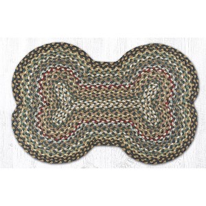 Earth Rugs Large Dog Bone Mat 18"x28", Fir & Ivory Braided Jute, Rustic Non-Slip Pet Rug for Feeding or Resting Areas - 1 of 3