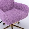 ChicFurnit Task and Office Chairs Artificial Rabbit Hair Swivel Office Chair Ergonomic Chair for Home Office, Purple, 24"*23.6"*35.4" - 4 of 4