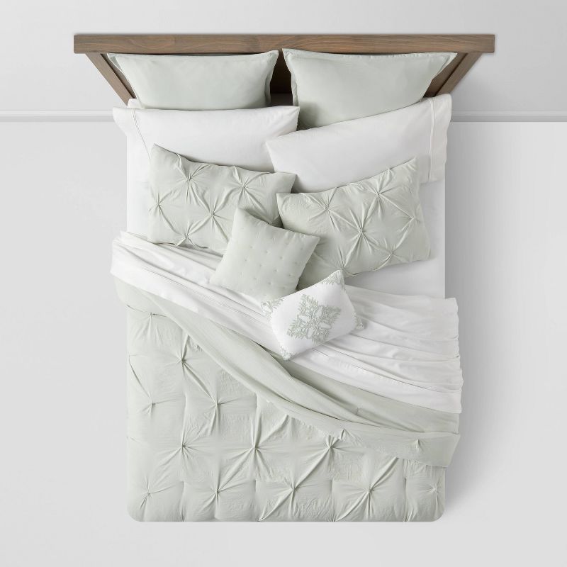 8pc Pinch Pleat Comforter Bedding Set - Threshold™, 3 of 16
