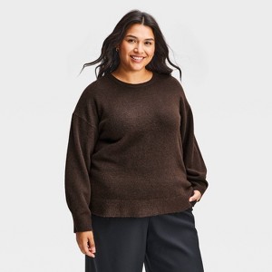 Women's Oversized Pullover Sweater - A New Day™ Brown 3X : Target