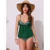 INSPIRE CHIC Women's Full Coverage Ruffled Spaghetti Straps Leopard Swimwear Bathing Bikini Suits 2 Sets - 4 of 4