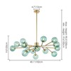 Rennnsan Kethra 40" W 15 - Light Branching Bubble Green Glass Mid-Century Modern Dimmable Chandelier - 3 of 4