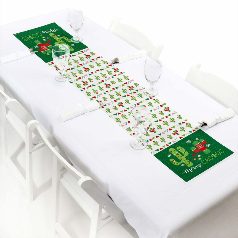Big Dot of Happiness Merry Cactus - Petite Christmas Cactus Party Paper Table Runner - 12 x 60 inches, 1 of 4