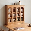 Solid Wood Display Cabinet with Arched Shelves, European Style Decorative Storage Rack and Cup Holder for Kitchen, Dining Room-Maison Boucle - 2 of 4